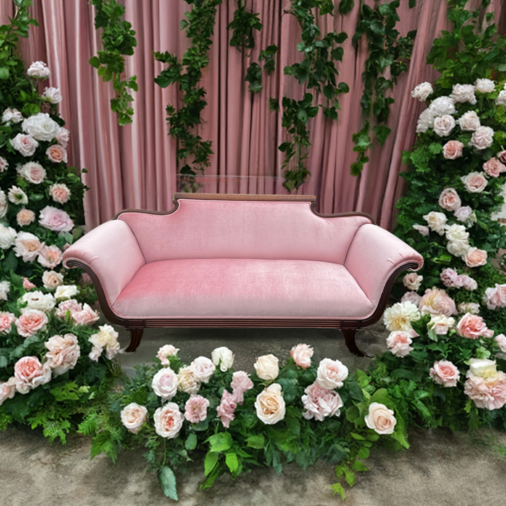 Pink Velvet Couch Rental