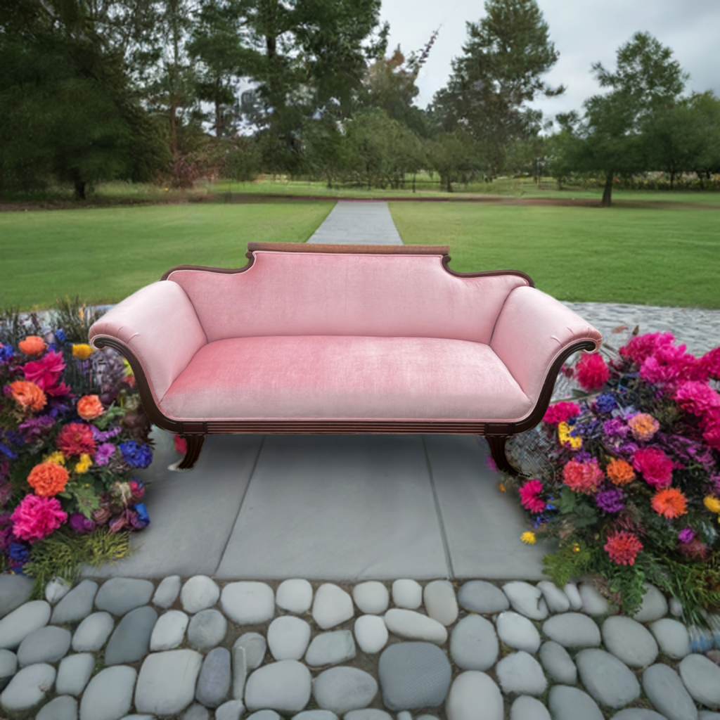 Pink Velvet Couch Rental