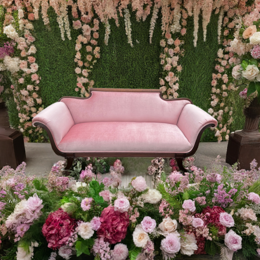 Pink Velvet Couch Rental