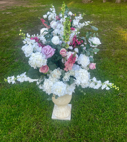 Blushing Bride Floral Urns